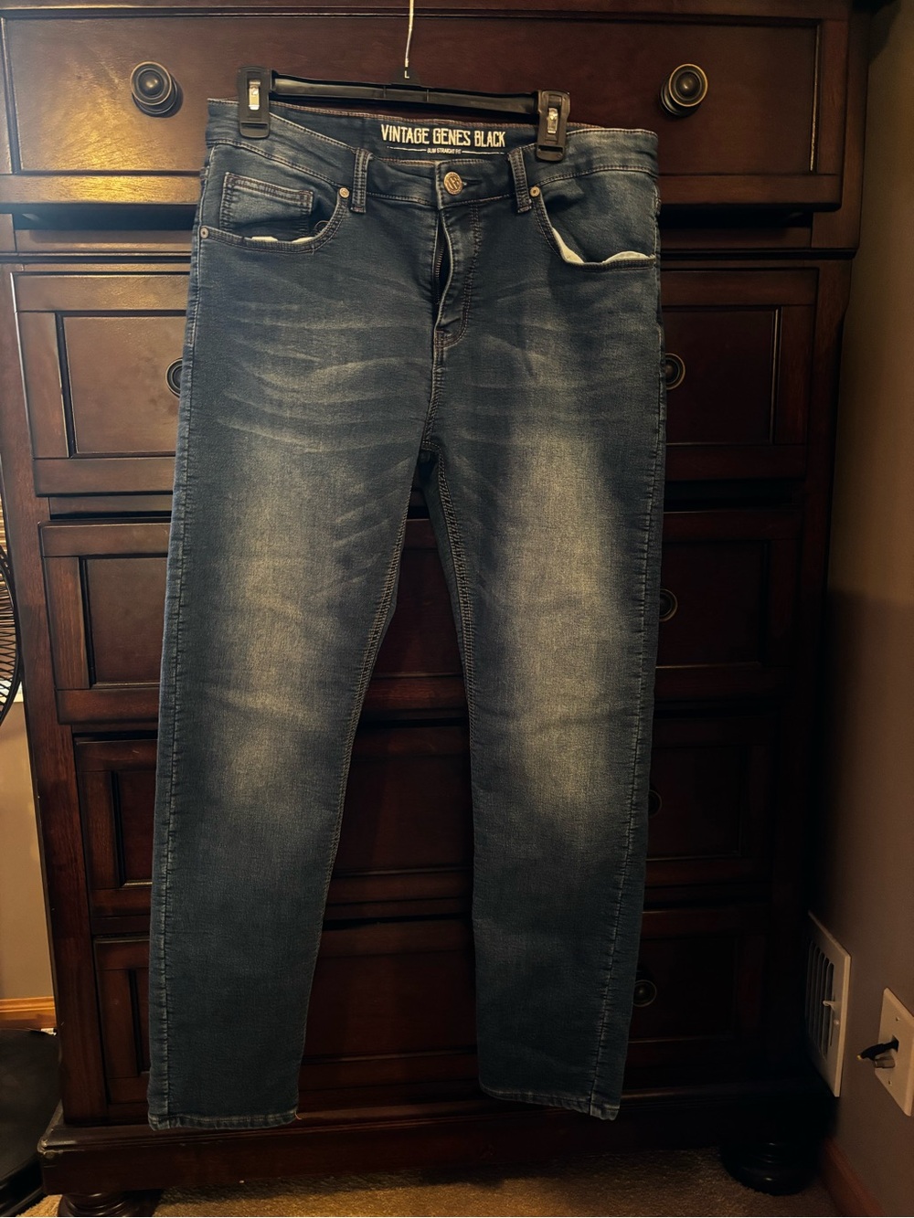 Vintage Genes Black Faded Blue Jeans